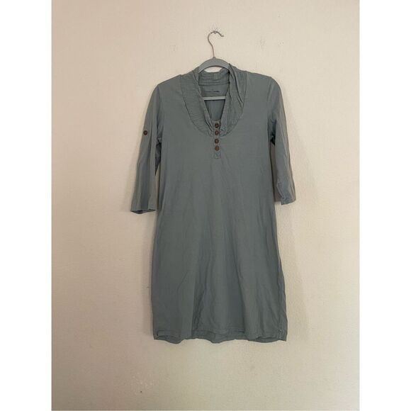 Neon Buddha sea foam green Henley button mini dress size medium - Picture 1 of 8
